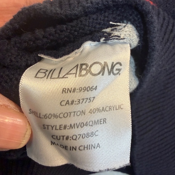 Billabong Sweater Mens Size XL Multicolor Striped Cotton Blend Preppy Rugby Crew - Picture 5 of 9